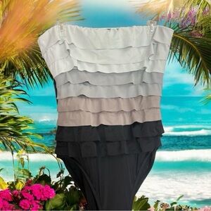 Stylish One Piece Swimsuit - Black and Gray